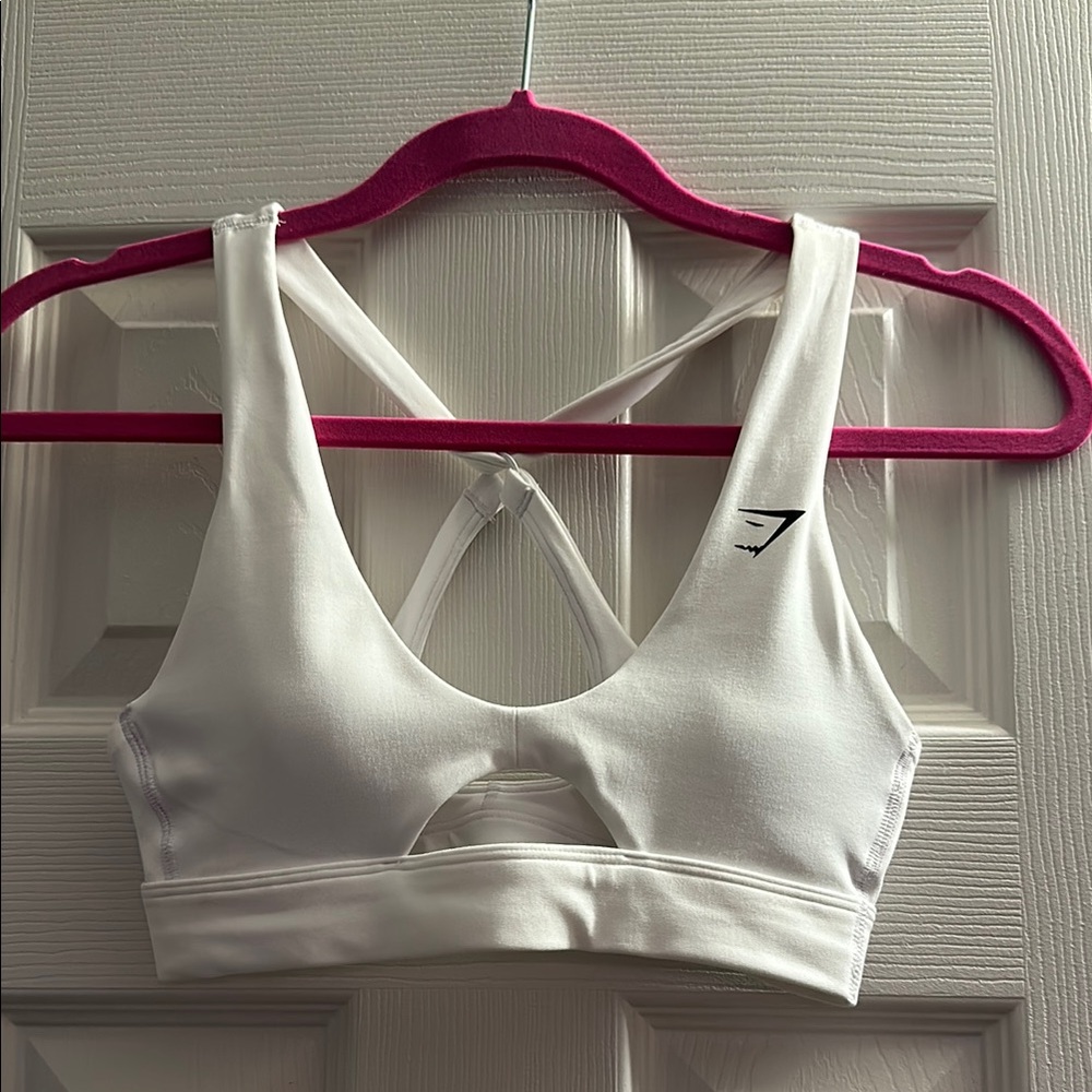 Gymshark White Sports Bra Adjustable Straps